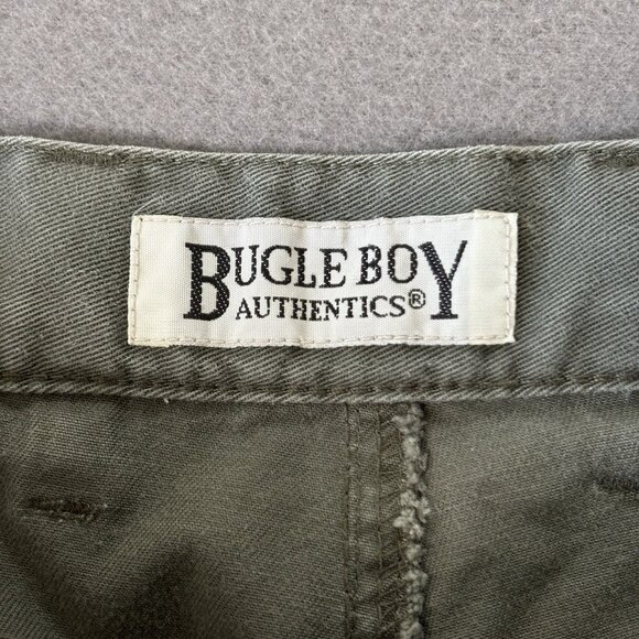 VINTAGE Bugle Boy Pants Men’s 36 Green Baggy Cargo Skater Grunge Y2K Relaxed 90s - Picture 15 of 16